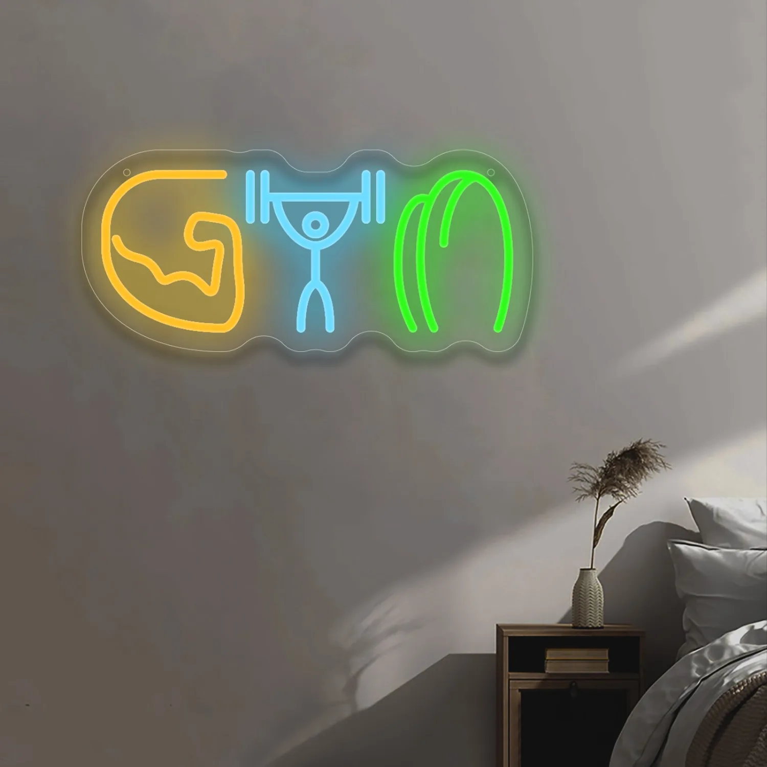 Gym Neon Sign Weightlifting Mu - Home Gym Neon Sign 评论和价格