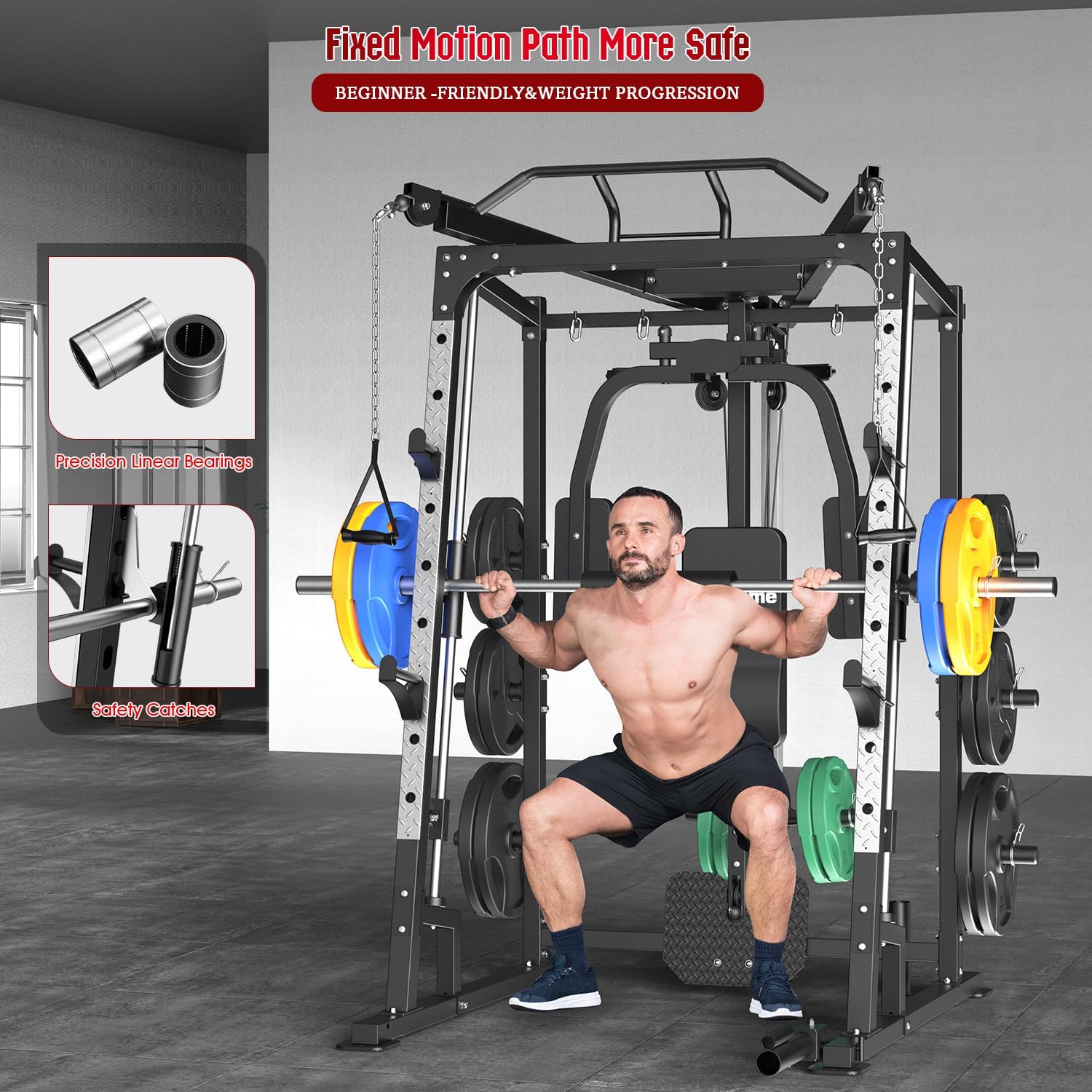 Smith Machine Power Cage, 2000 - Lat Pulldown Cable 评论和价格