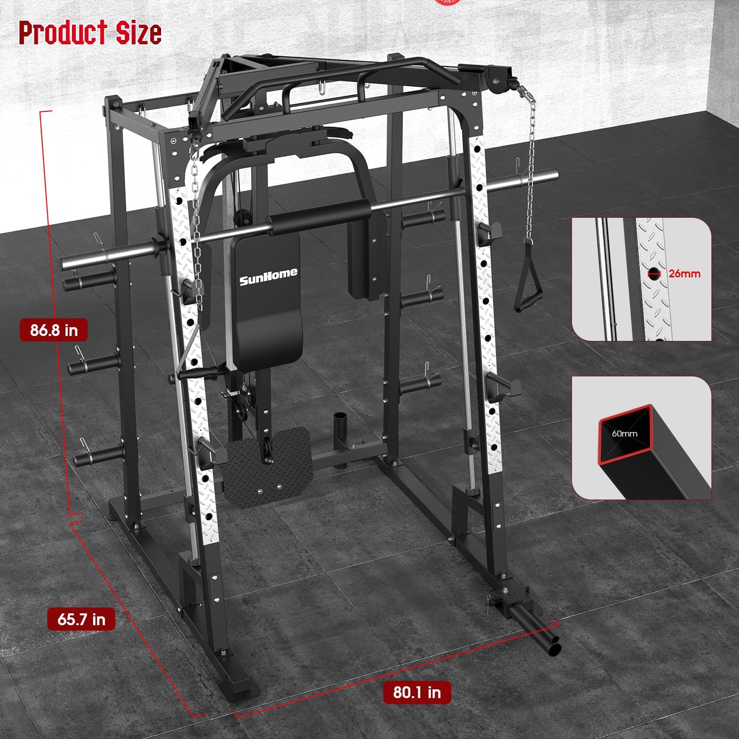 Smith Machine Power Cage, 2000 - Lat Pulldown Cable 评论和价格