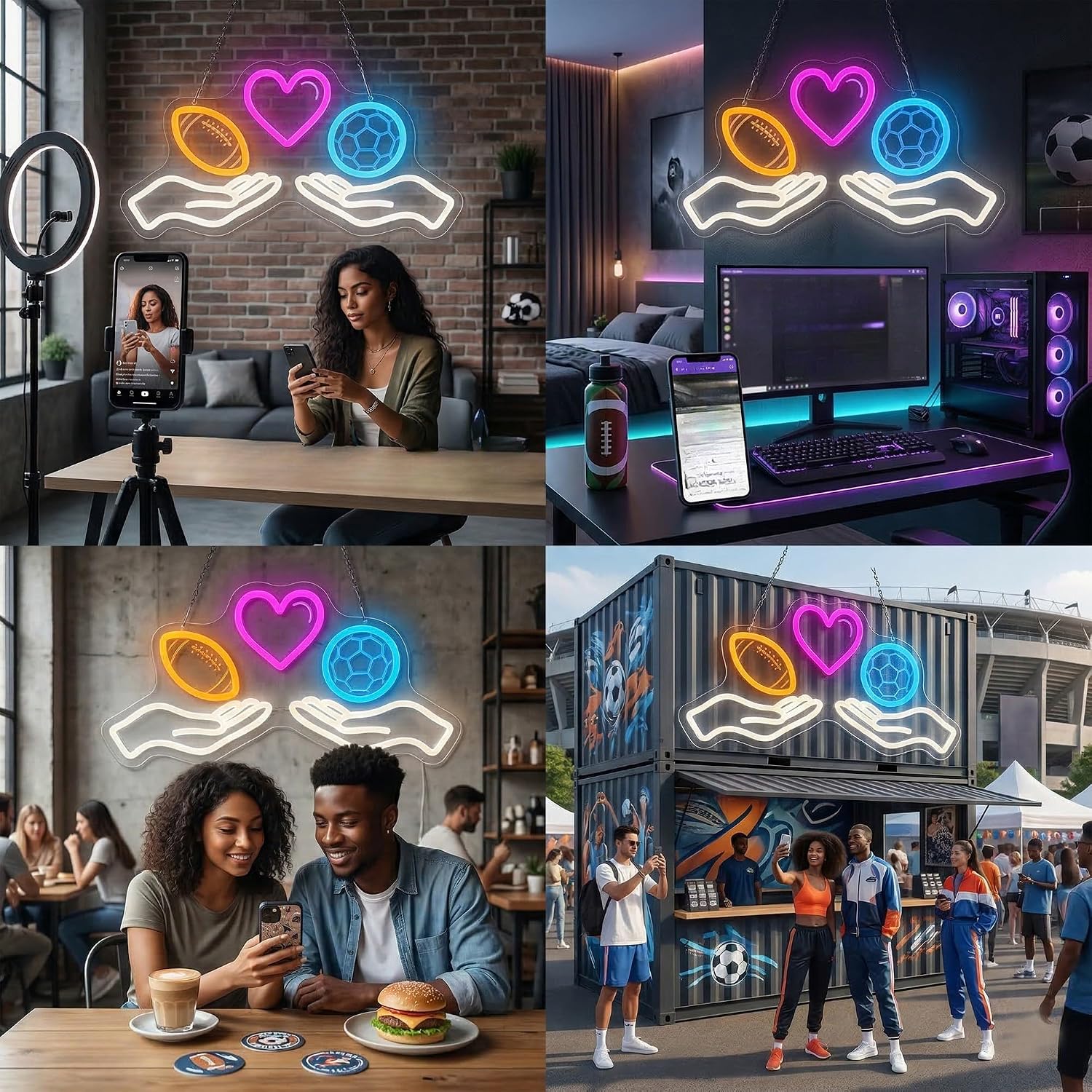 LED Neon Sign Soccer Neon Ligh - Home Gym Neon Sign 评论和价格