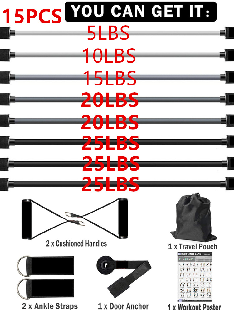 145lb Fitness Booty Resistance - Home Gym Equipment Set 评论和价格